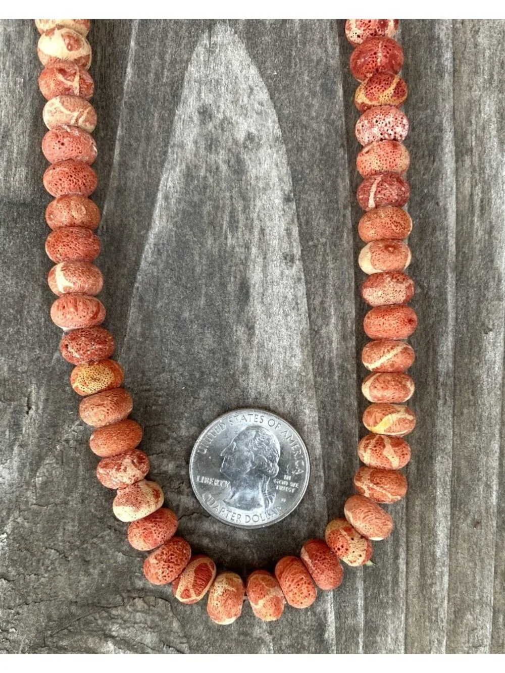 Orange Apple Sponge Coral 16” Strand